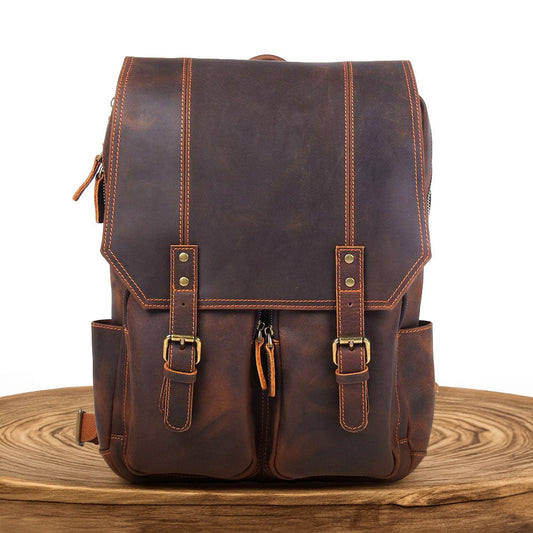 Robert - Retro Leather Travel Backpack