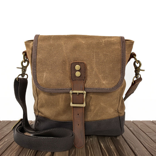 William - Small Canvas Leather Sling Bag