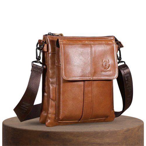 Nathan - Slim Leather Crossbody with Flap Pocket Design
