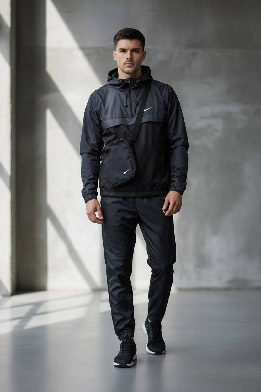Men’s Windbreaker Tracksuit with Crossbody Bag
