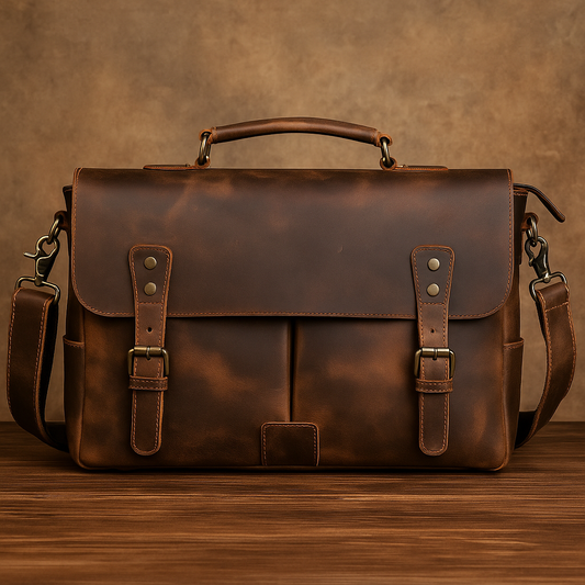 Mark - Retro Style Briefcase Messenger Bag