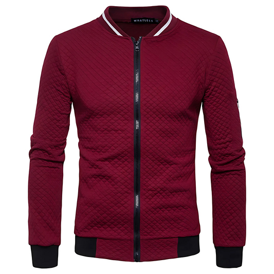 Men’s Modern Quilted Zip-Up Bomber Jacket