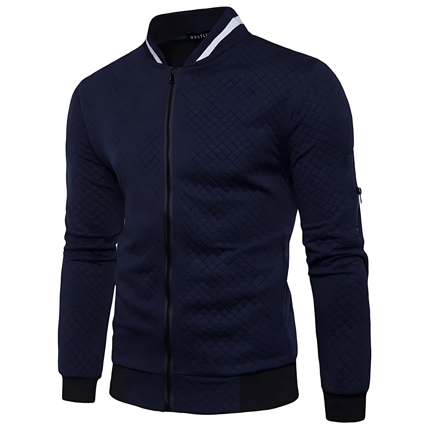 Men’s Modern Quilted Zip-Up Bomber Jacket