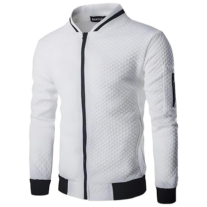 Men’s Modern Quilted Zip-Up Bomber Jacket