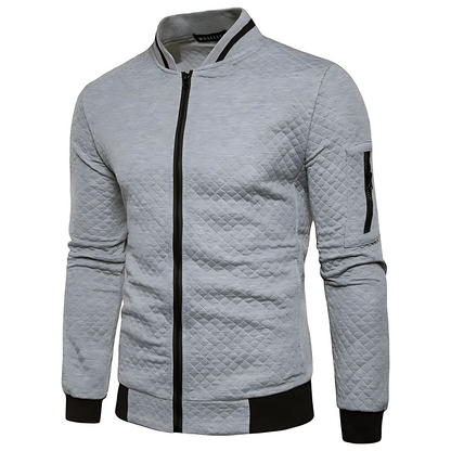 Men’s Modern Quilted Zip-Up Bomber Jacket
