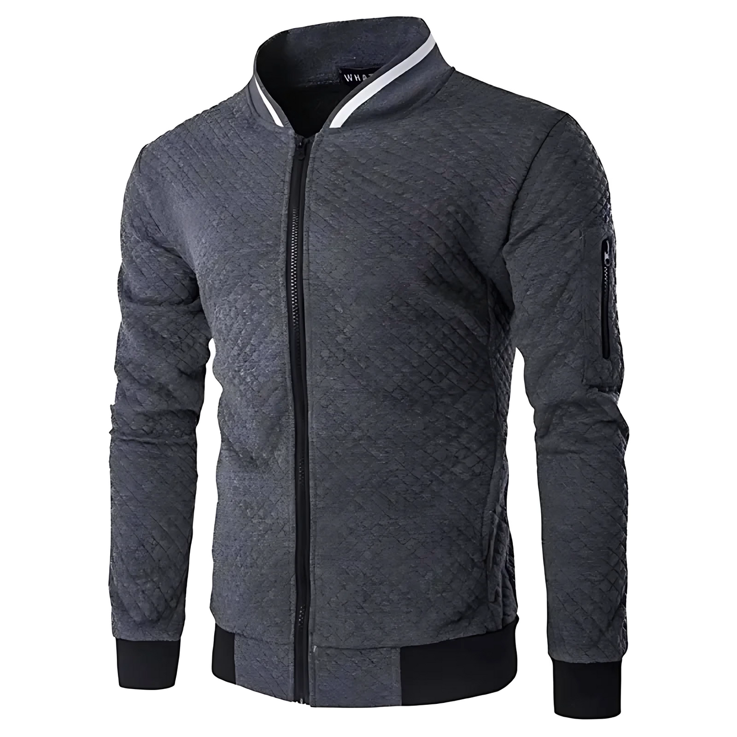 Men’s Modern Quilted Zip-Up Bomber Jacket