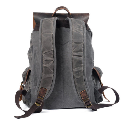 James - Vintage Canvas Leather Backpack