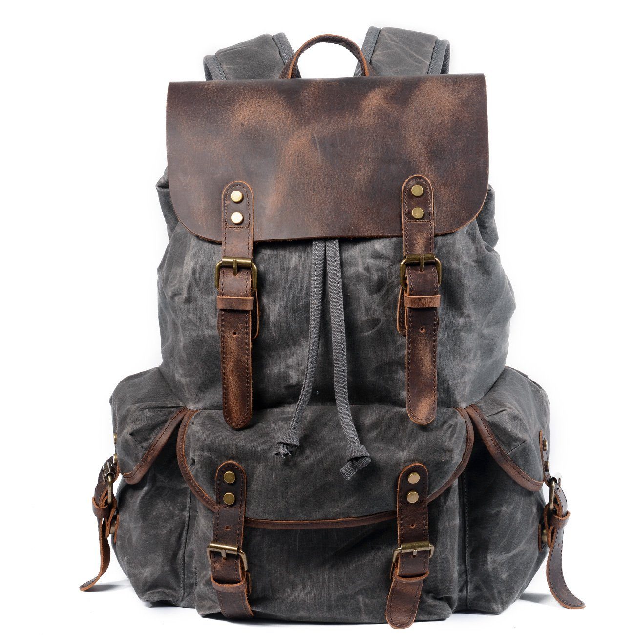 James - Vintage Canvas Leather Backpack
